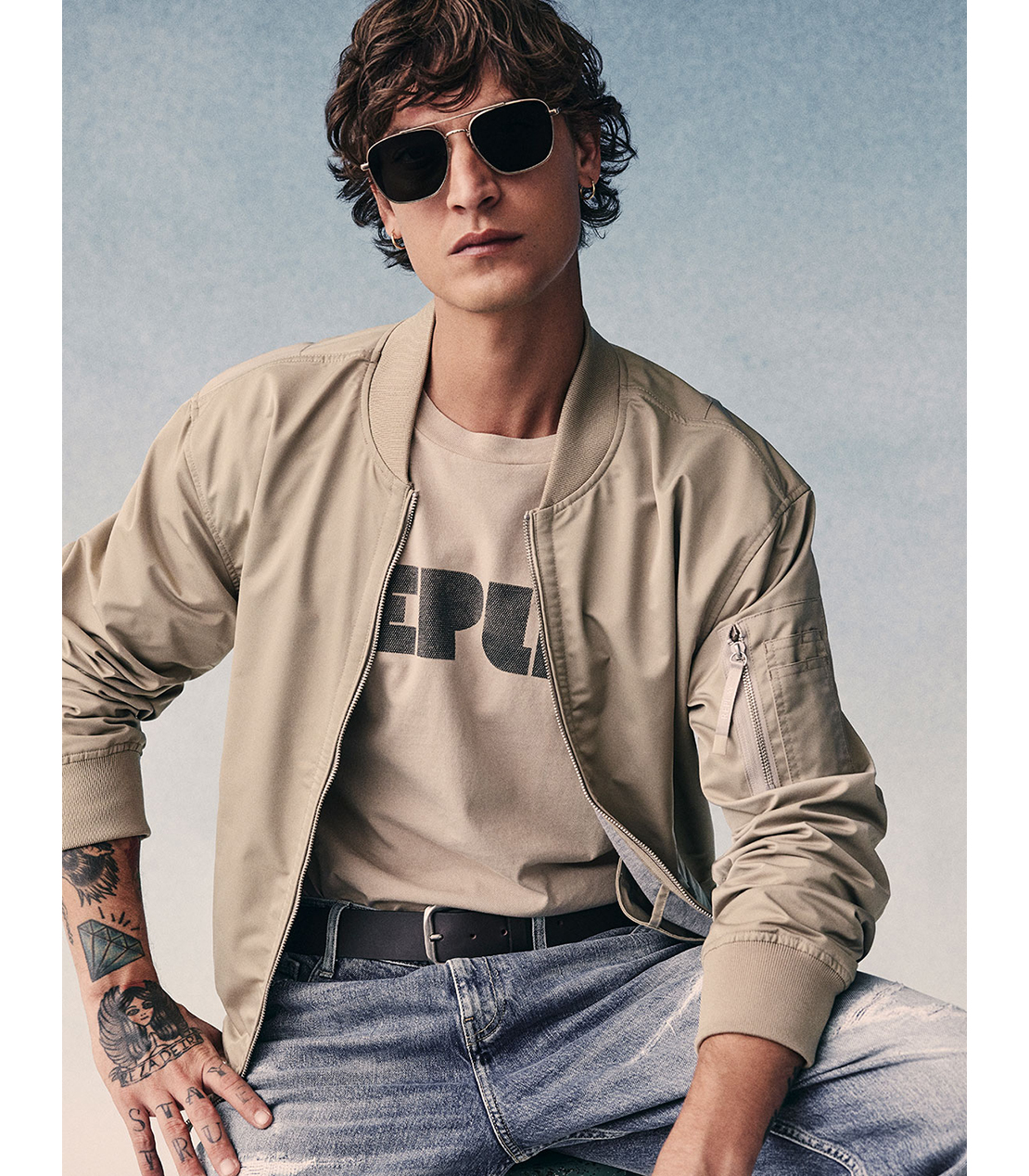 サテンポリショートブルゾン 詳細画像 サンドベージュ 9